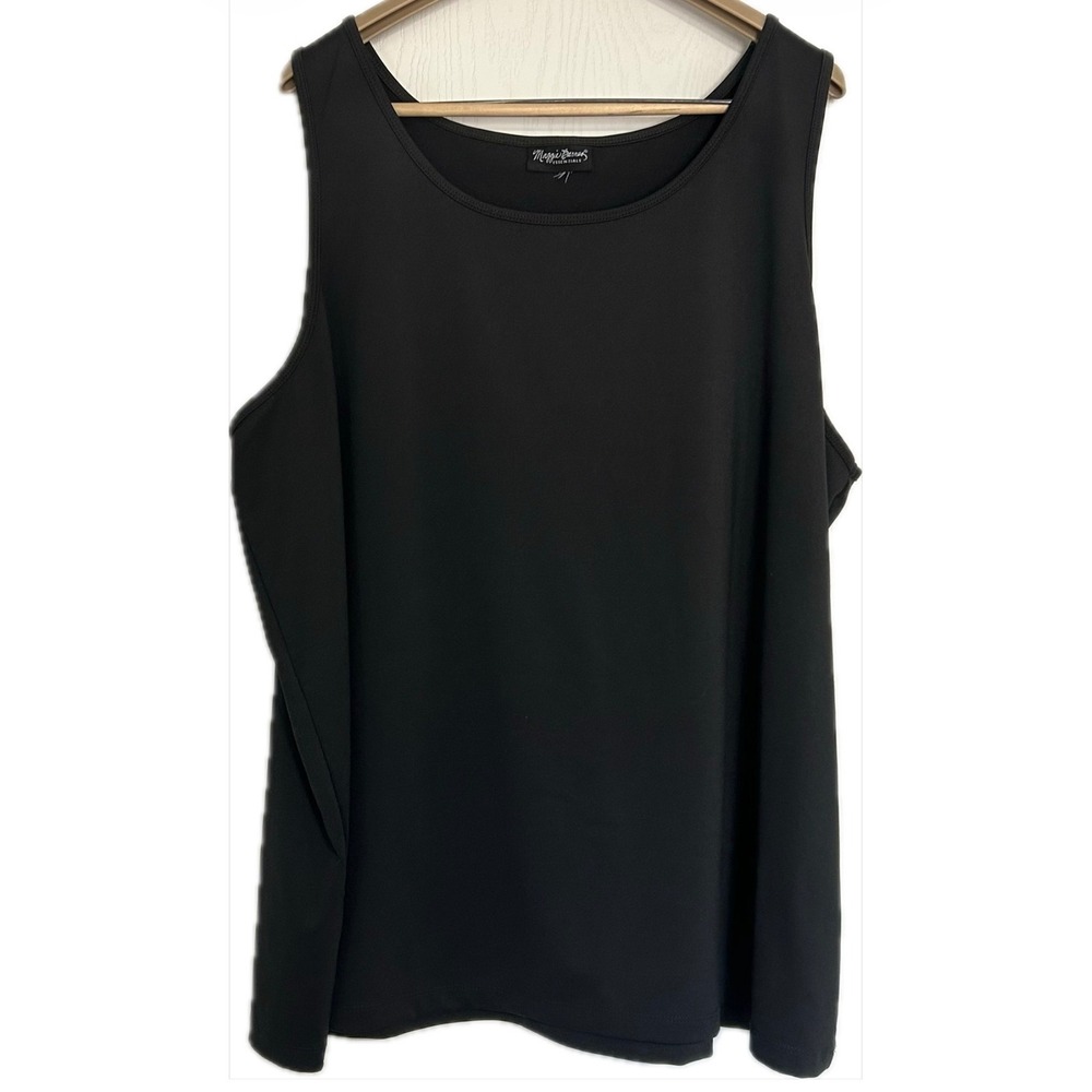 Maggie‎ Barnes Essentials Womens Polyester Black Scoop Neck Tank Top Size 26/28
